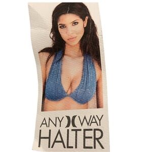 NWT Hurley Turquoise Any Way Halter Top Size Large